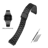 ONE 18mm smulkiojo plieno laikrodžio apyrankė CASIO A158/A159/A168/A169/B650 AQ230/700 A158W A168 Classic AE-1200 sidabrinė juoda metalinė apyrankė MN 18mm gray