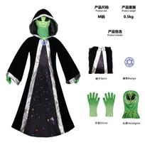 Cosplay Suit ET Green Alien Tights Cosplay onesie Halloween Child Adult Role Performance Suit L black