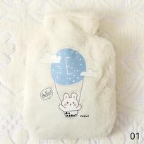 500ML Cartoon Warm Hot Water Bottle Bag Girl Warm Belly Warmer Filled Mini Explosion-proof Portable Winter Reusable Hand Warmer beige