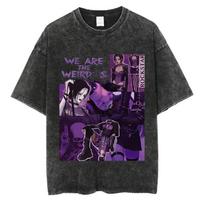 Japanese Anime Nana Osaki Printed Retro Washed T-shirt Harajuku Streetwear Pattern T-shirt Summer Short Sleeved T-shirt XXXL black