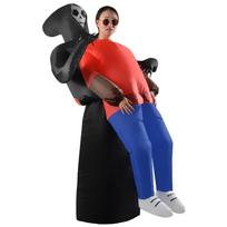 Juodas vaiduoklis pripučiamas Helovino kostiumas - Cosplay vakarėlio vaidmenų žaidimo kostiumas One Size blue