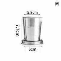 Stainless Steel Folding Cup With Keychain Portable Retractable Telescopic Cups KTY 75ml white