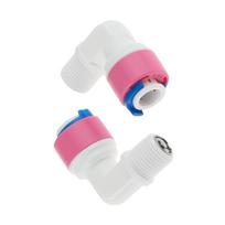 2Pcs Reverse Osmosis Water System Elbow Check Valve Quick Coupling Fitting 1/4 OD Hose 1/8BSP Male Thread Plastic Pipe Connector as features
