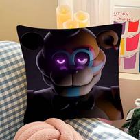 1Pc E-Fnaf Five-Nights-At-F-Freddys Pillow Case Fashion Square Pillowcase Bedroom Sofa Room Ins Decoration Leisure Peach skin 18*18(CM)-1Pcs black