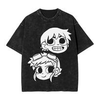 Men Scott Pilgrims  T Shirts  Top Tees Summer Funny ShortSleeved TShirt Crewneck Hip Hop Custom DIY Tee Shirt Wholesale XL black
