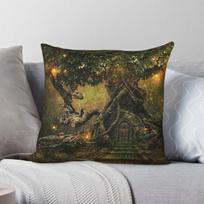 Treescape Elves Fae Pillowcase Polyester Linen Velvet Creative Zip Decorative Pillow Case Room Cushion Cover 45x45 40X40CM black