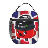 Henry Hoover With UK Flag Insulated Lunch Bag for Women Kids Portable Food Boxes Thermal Lunch Box Tote One Size black