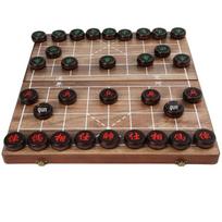 Large Birch Wood Carved Chinese Chess Set for Students and Adults 39.8 x 23 x 5.7 cm gray