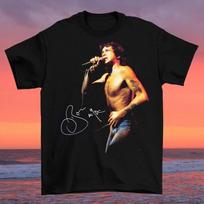 New Rare Bon Scott Signed Unisex T- Shirt Short Sleeve L gray