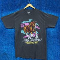 Budweiser Clydesdale Running Wild King of Beers Baggy Tee L Unisex T-Shirt XXXL black
