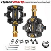 RACEWORK SPD Self-Locking Carbon Pedals with Cleats black