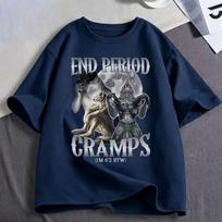 End Period Cramps Im 62 Btw Funny Wolf Meme T Shirts Unisexs Unisex Clothing Cotton Oversized Short Sleeve Tshirts Streetwear 4XL gray