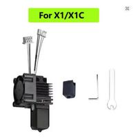 0.4mm Hotend Assembly for Bambu Lab X1 X1C Series, Complete Extruder Hot End Kit with Cooling Fan, 3D Printer Replacement Parts green