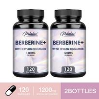 Pslalae - 1200mg Berberine with Ceylon Cinnamon Extract Capsules - Heart and Gut Health 120*2