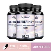 Pslalae - 1200mg Berberine with Ceylon Cinnamon Extract Capsules - Heart and Gut Health 120*3