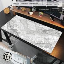 Dark Swirling Clouds Desk Mat Xl Dark Aesthetic Gaming Mousepad Black Japanese Clouds Desk Mat Black And White Lines Mouse Mats 800x300x3mm