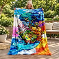 Digimon blanket Flannel Blanket Soft Cozy Plush Throw for Sofa Bed Lightweight Home Decoration Gifts for Christmas various holidays 80cmx120cm