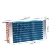Evaporator Freezer Refrigerator Freezer Refrigerated Display Cabinet Freezer Copper Tube Fin Air-cooled Condenser 3*8*455MM 455-75-215MM blue