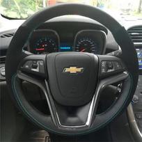 For Chevrolet Malibu Volt Camaro 2011-2015 Aveo 2016-2018 Hand Stitched Genuine Leather suede non-slip  qd8 car Steering Wheel Cover