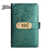 Cash Envelope Budget Binder A6 Password Lock Organizer, PU Leather And Relief Cover, Receipt Bill Keeper 100 Pocket Savings Challenge Booklet žalia