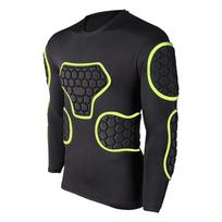 EVA Foam Padded Long Sleeve Goalkeeper Jersey, Chest Protector, Elbow Pads, Breathable, Versatile, Size S black