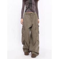 Women's Brown Y2k Cargo Jeans Baggy Harajuku 90s Aesthetic Denim Trousers Vintage Jean Pants Japanese 2000s Style Trashy Clothes XL pilka
