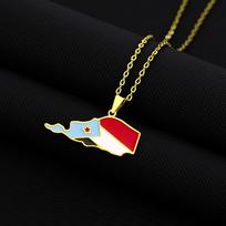 Fashion South Yemen Map Flag Pendant Necklace Stainless Steel Men Women Country Maps Gold Color Silver Color Jewelry Gift 60cm black