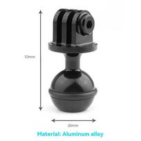 Ball Mount for GoPro Hero 13 12 11 10 9 8 DJI Osmo Action 5 4 Insta 360 X5 X4 X3 GO3 ACE PRO AKASO SJCAM Ball Head Mount Adapter Universal black
