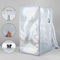 Cleanroom Tool Backpack Bag, Multipurpose Clear Portable PVC Anti Shoulder Bag for Mechanics, white