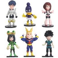 Anime 6Pcs/Set My Hero Academia Action Figures Midoriya Izuku Bakugou Katsuki Todoroki Shouto Ochaco Uraraka Kirishima Model Toy gray