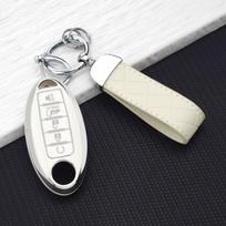 5 Buttons Premium Soft TPU Keyless Remote Key Fob Protective Shell for Nissan Rogue X-Trail T32 Murano Maxima Patrol Key Chain gray