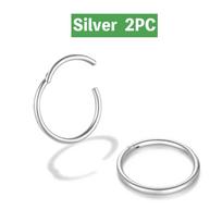 Mariasz Minimalist 316L Stainless Steel Classic Nose Ring for Men Women Hoop Earrings Septum Helix Ear Piercing Jewelry 18G 4Pairs - 6 8 10 12mm white