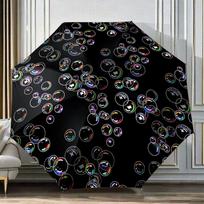 Automatic Folding Umbrella with Color-Changing Soap Canopy - Self-Opening/ Closing, 8-Rib Compact Portable Collapsible Design, (as the picture,iron&8K) gray