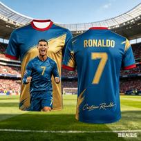 Naujas 2026 Ronaldo Gerbėjų Edition Futbolo Marškinėliai Vaikams Greitai Džiūstantis Kvėpuojantis 3D Spausdinimo Futbolo Marškinėliai Vasaros Lauko Sporto T-shirt 6XL gray