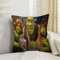 S-Shrek Movie Pillow Gift Home Office Decoration Bedroom Sofa Car Cushion Cover Case 45X45 Short plush 35*35(CM)-1Pcs