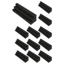 A84X-12vnt Akustinės plokštės Bosų gaudyklė Kampinis studijos putplastis Garso izoliacijos kilimėlis Sieninė plokštė Kampinis blokas Studijai arba teatrui juoda