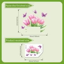 Luminous Tulip Butterfly Switch Sticker Self Adhesive Removable Glow In Dark Wall Decal Dreamy Romantic Home Decor For Bedroom Living Room pink