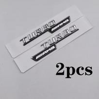 TURBO 4MATIC Plus Automobilio Emblema Šoninio Sparno Ženklelis Lipdukas Logotipas Mercedes Benz AMG X247 C117 W117 GLE53 GLA45 A45 A35 CLA35 CLA45 ZJ9 Gloss Black 2pcs