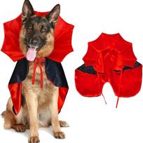 Halloween cat and dog vampire costume, Halloween pet cape devil costume adjustable red black cape (as the picture,S) black