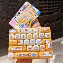 1Pcs Cute Keyboard Shaped Fidget Clicker Toy Portable Stress Relief Press Button Anxiety Relief Desk Decor Gift For Adults Teens white