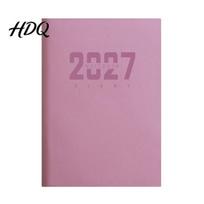 Personal Organizer Diary 2027 A5 Daily Planner 365 Day Time Management Schedule Notebook Professional for Work Study Imitation Leather Hardcover rožinė