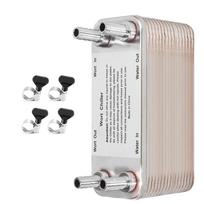 40 Plates Wort Chiller,Homebrew Heat Exchanger with 1/2 Barb Fitting,Brazed Plate Beer Chiller Wort Cooler,Quick Cooling System white