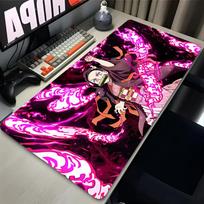 Mouse Pads Gaming Mousepad Kamado Nezuko Computer Desk Mat Office Keyboard Pad Carpet Anime Pc Gamer D-Demon Slayer Mouse Pad 30x60cm white