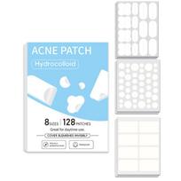 128Pcs Large Capacity Acne Patch Hydrocolloid Salicylic Transparent Acne Patch Invisible Acne Removal Skin Care Stickers ONESIZE white