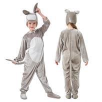 Children's Men's and Women's Animal onesies Children's Festival Stage Clothing Animal Party Lion Tiger Rabbit 130 gray