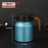 Modernus minimalistinis 316 nerūdijančio plieno termosinis arbatinukas su temperatūros indikatoriumi namų naudojimui Blue,1000ml