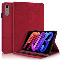 Dėklas Lenovo Idea Tab Pro Gen 2 TB390FU, reljefinis medis, PU odos piniginė, atverčiamas dangtelis, Funda Idea Tab Pro Gen 2 13 colių dėklas Idea Tab Pro Gen2 13 raudona
