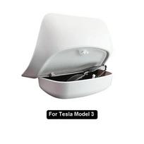 Automobilio akinių dėžutė Tesla Model 3 Y 3+ Highland 2024 Originalaus dizaino Saulės akinių skydelio spaustukas Kortelių laikiklis Interjero aksesuarai white