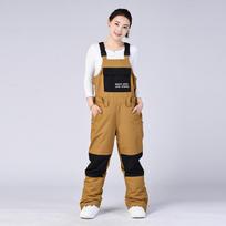Slidinėjimo kelnės Unisex Bibs Šiltos slidinėjimo kelnės Snowboard Pants Vienos dalies sniego kelnės XL brown