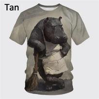 3D linksmas begemoto grafikos marškinėliai, pilnas spausdinimas, vyriški, juokingi begemoto T-shirt, trumpos rankovės, didelio dydžio, gyvūno T-shirt, gatvės stilius 6XL black